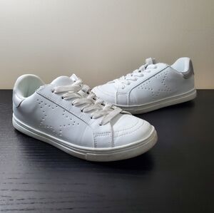 Girls White Star-Embellished Sneakers